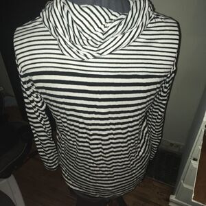 Chico’s 1 striped cozy cowl neck long sleeve top